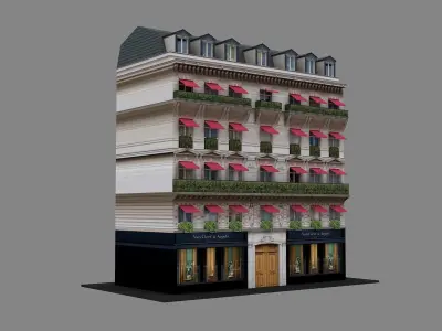 Typical Parisian Apartment 3d Building 04 3D model