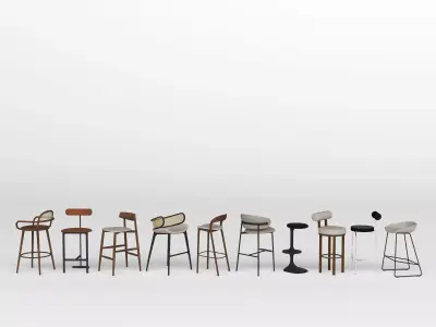 Modern Bar Stool 3D Model Collection  Low-poly 3D model