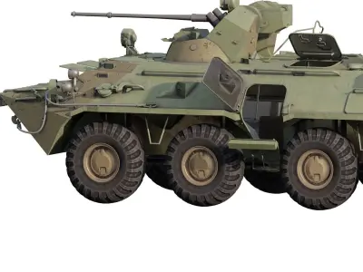 Detailed BTR-80 with interior 3D model
