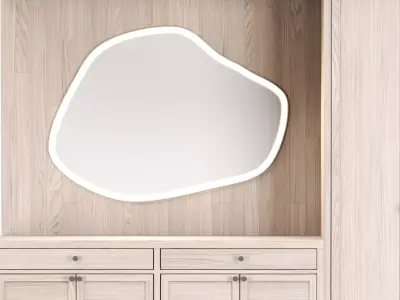  Wooden Hallway with Mirror  3D model