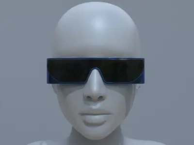 Fashion sci fi sun glasses DIOR x RIHANNA 3D model