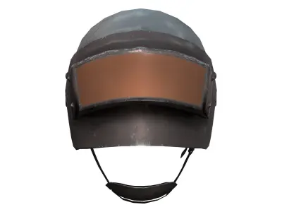 Futuristic Sci-fi Helmet With Visor Low-poly 3D model