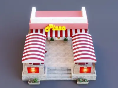 CARTOON PIZZA SHOP 3D model