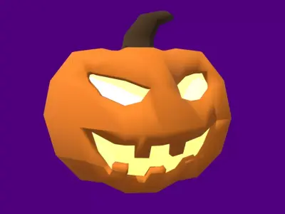 Jack-o-Lantern with Light 3D model