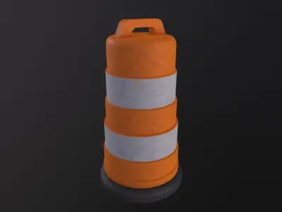 Construction Barrel 3D Model Low-poly 3D model