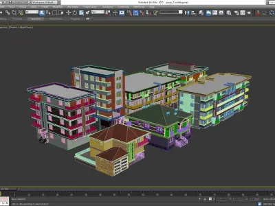 7 building model residential 3D model