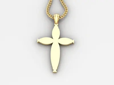 Light Gold 18K Cross Pendant 1CP085 3D print model