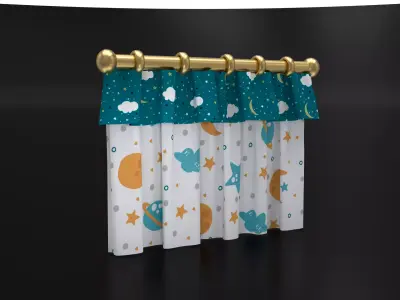 Curtain02 Low-poly 3D model