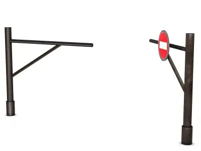 Wooden Barrier  Low-poly 3D model