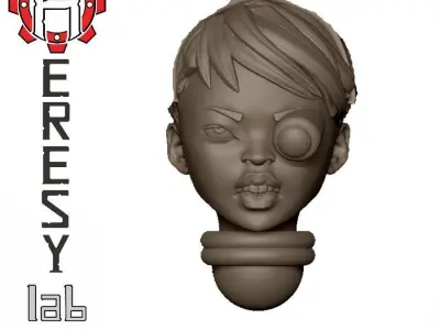 Heresylab - Female Sci-Fi heads for conversions SET 18 of 21 3D print model