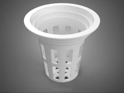 NET POT BASKET MESH BUCKET CUP ROOT PLANT SOIL LESS CULTIVATION 3D model