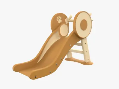 Kid Park Slide Park Equipment Interior Orange 3D model