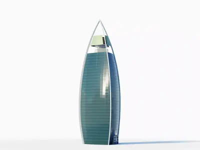 Woqod tower - Qatar doha Low-poly 3D model