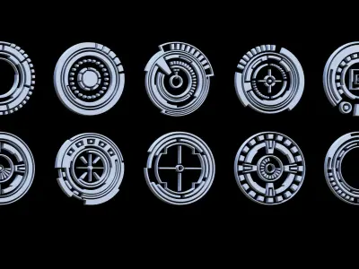 Sci-fi Hologram Base Mesh Vol 2 Low-poly 3D model