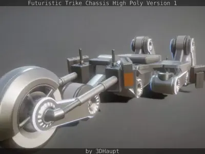 Futuristic Trike Chassis High Poly Version 1 3D model