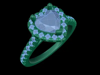 Iight Weight Engagement Ring 3D print model 7