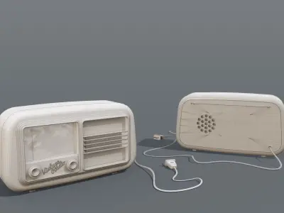 Vintage Radio Low-poly 3D model
