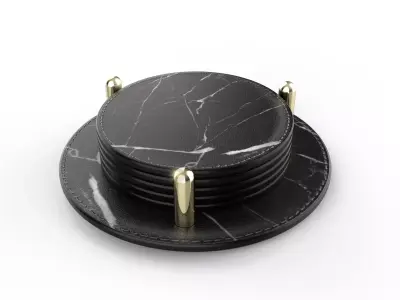 Drink Coasters Low-poly 3D model