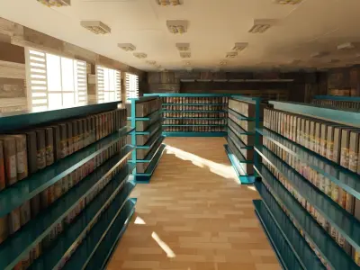 Supermarket interior 3D model