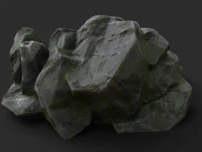 Rock Skull 1005 - Grey Jagged Stone Low-poly 3D model