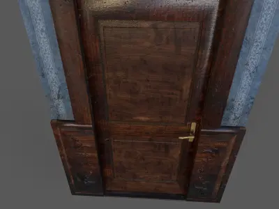 Old Wood Door Paper Low-poly 3D model