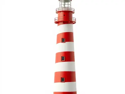 Striped Lighthouse model pack Low-poly 3D model
