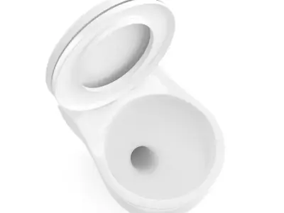 White Round Toilet Bowl 3D model