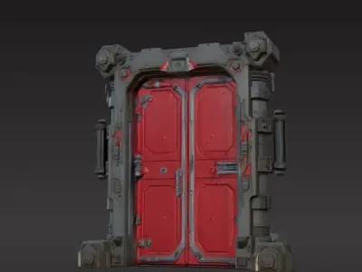 futuristic sci-fi door 3D print model order