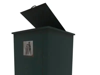 Street garbage can Free low-poly 3D model