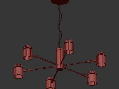 Desi Loft Chandelier Gold 3D model