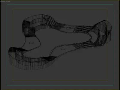 Contemporary Wooden Walkway with Integrated Seating Free 3D model