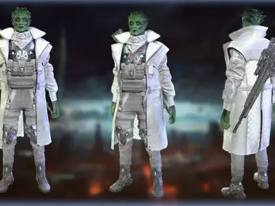 Alien Warrior 03 Low-poly 3D model
