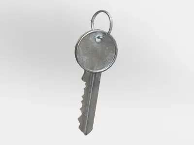 Lock and key Low-poly 3D model