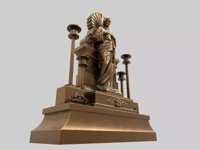 jesus candle holder hi poly 3D model
