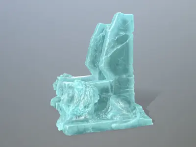 Ice Lion Throne Low-poly 3D model