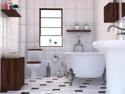bathroom interior scene 1 3D model