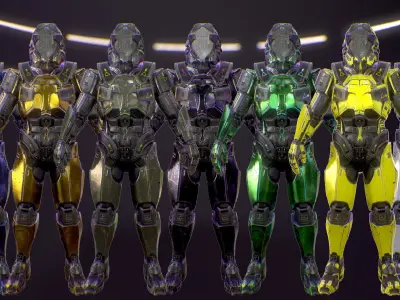 Sci-Fi Armor 3 Low-poly 3D model