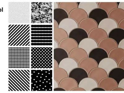 Fishscale Tiles in Straight Set Texture