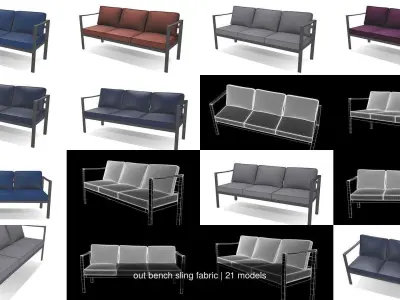 out bench sling fabric 3D Model Pack