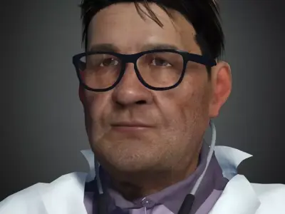 Asian Doctor rigged 3D model 3D model