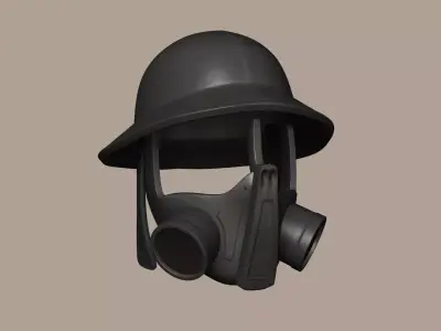 Steampunk Miner Helmet Mask - SciFi Character Design Low-poly 3D model