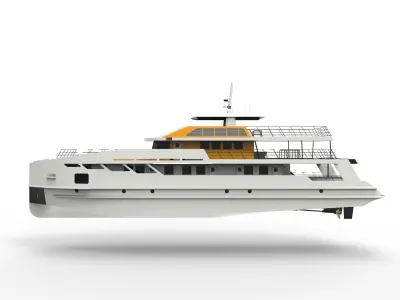 white yacht 3D model