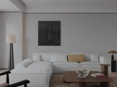 living room interior scenes  3D model