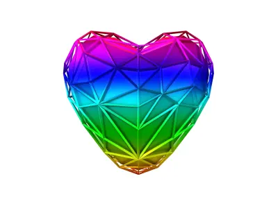 Stylish Heart V4 023 Low-poly 3D model