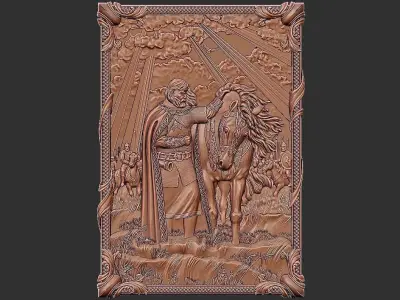 Panel Roman Mythology Soldier Horses- Oleg the Wise 3D print model