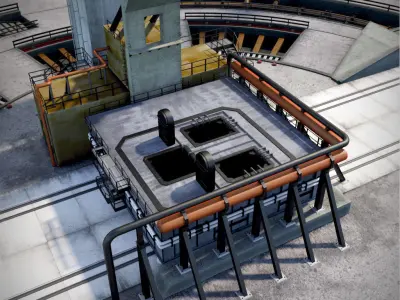 Rocket launch complex 3D model