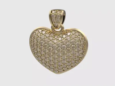 Pave Set Heart Pendant JDBCo 3D print model