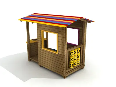 Kids Game Play Equipment 010 Wood Little Kitchen House 3D model