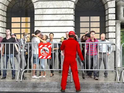 Barrier Temporary Fencing 3D model