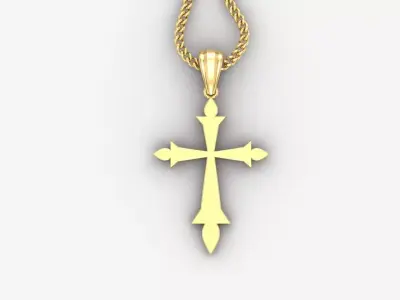 Light Gold 18K Cross Pendant 1CP013 3D print model purchase